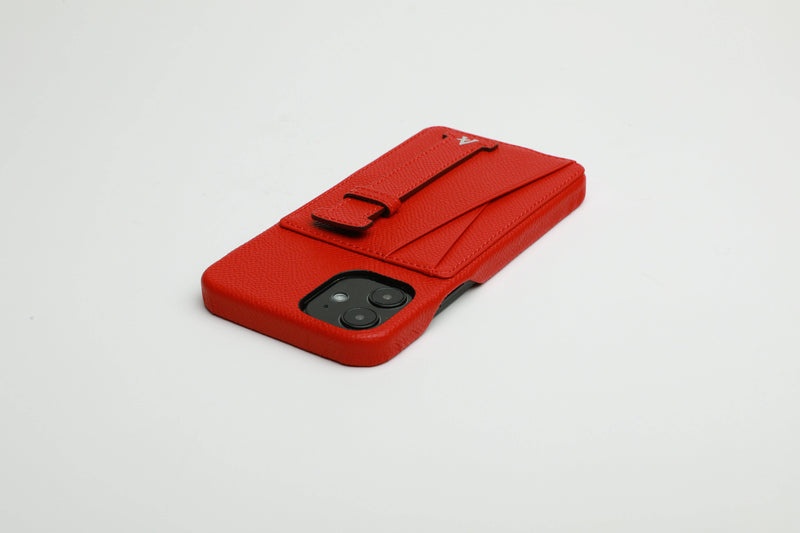 Leather iPhone 11 Pro Card Slot Finger Loop Case - Affluent