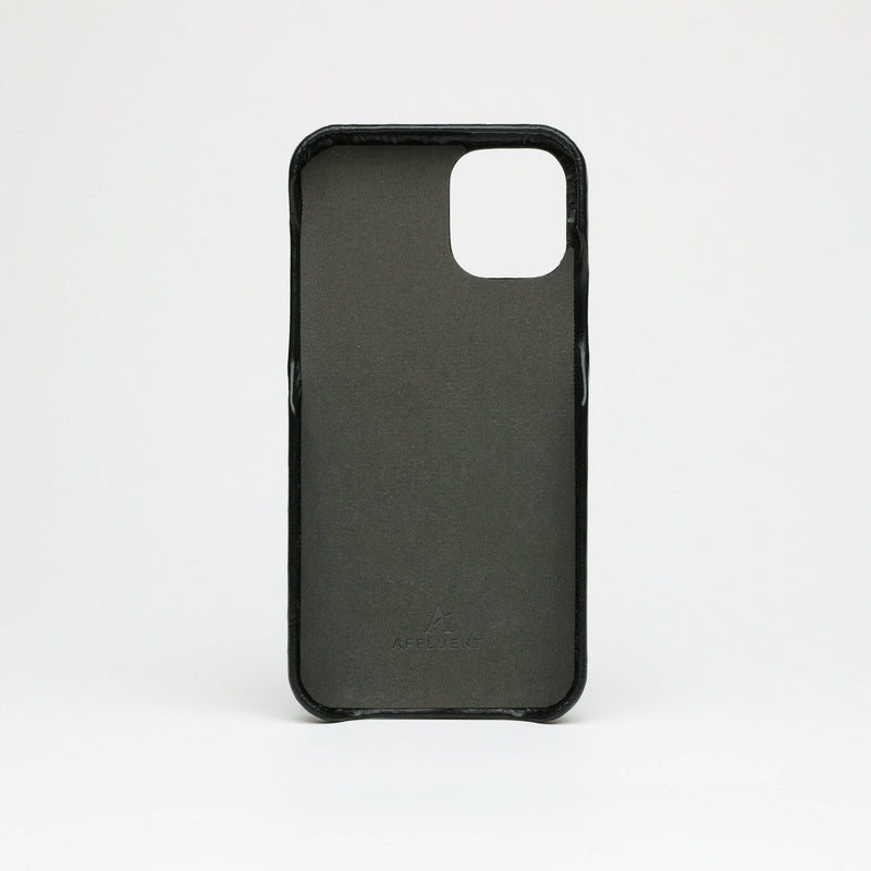 Leather iPhone 12 Pro Max Card Slot Finger Loop Case (Natural) - Affluent