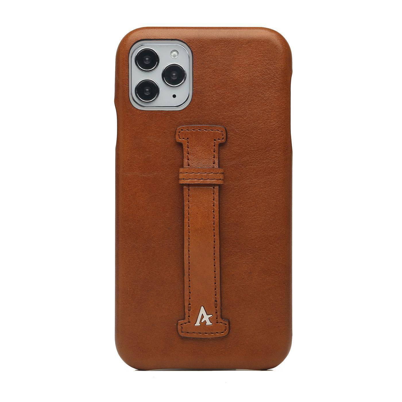 Leather Finger Loop iPhone 11 Pro Max Case (Natural)