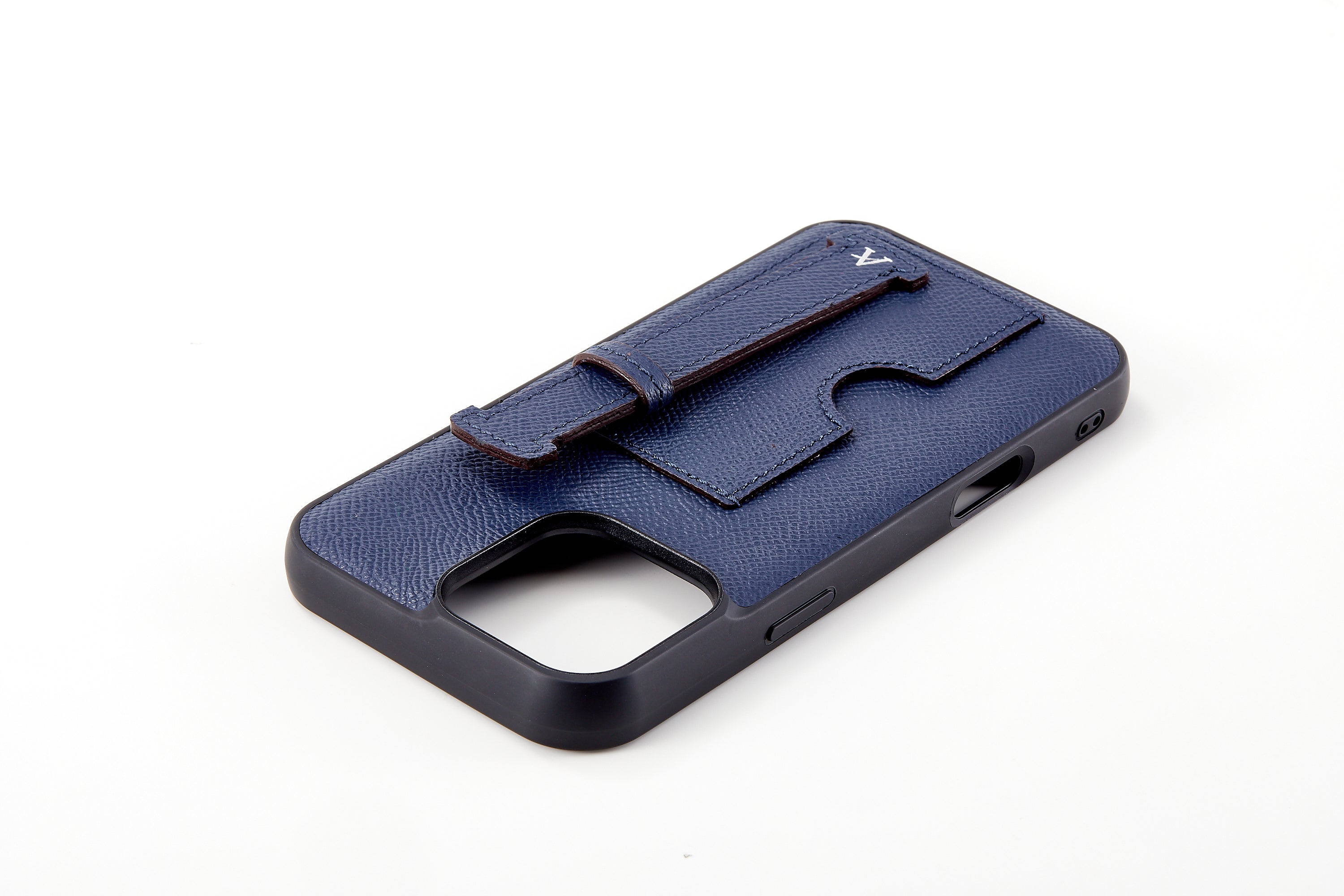 Leather Card Holder Finger Loop Case for iPhone 16 Pro Ultra Protective with Stand