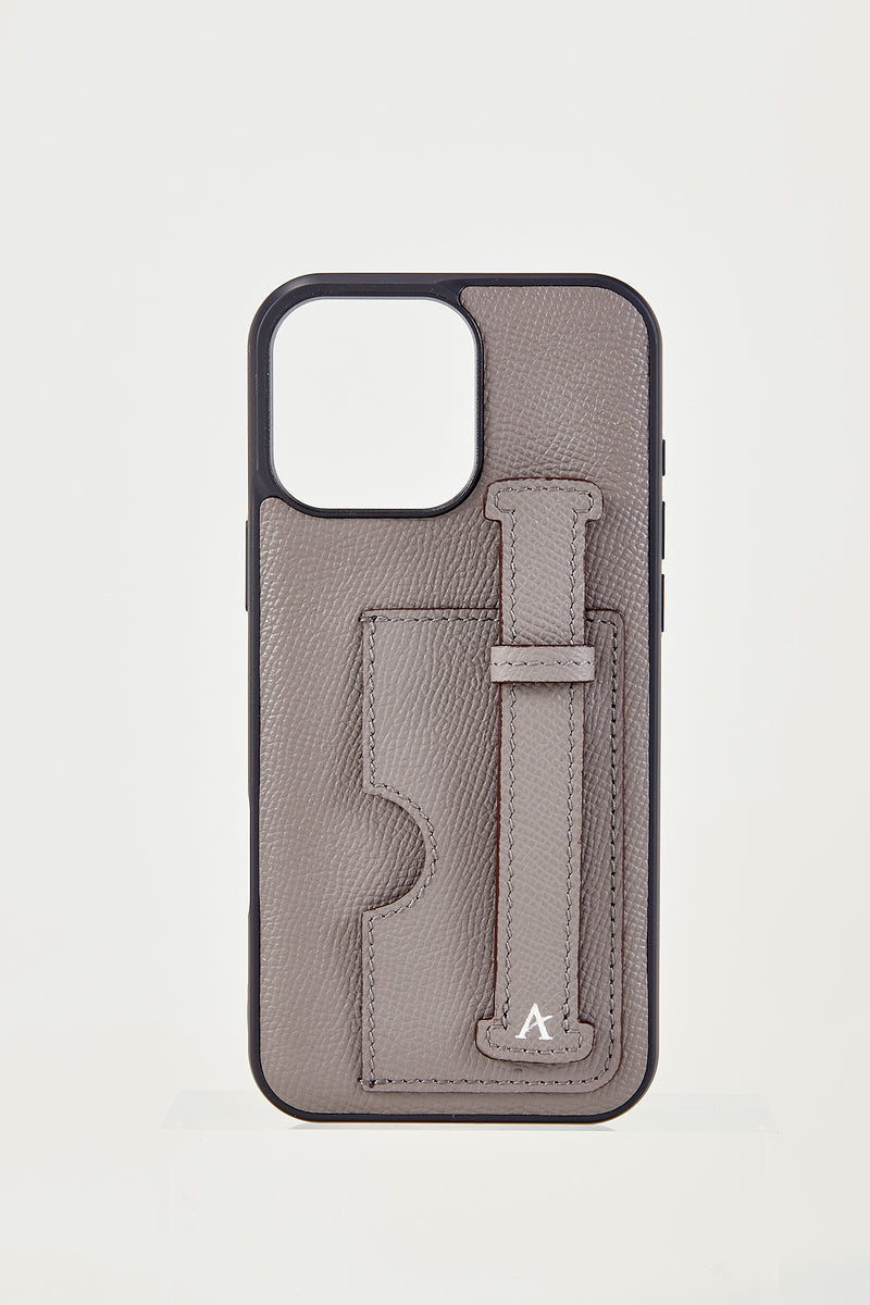 Leather Card Holder Finger Loop Case for iPhone 16 Pro Ultra Protective with Stand