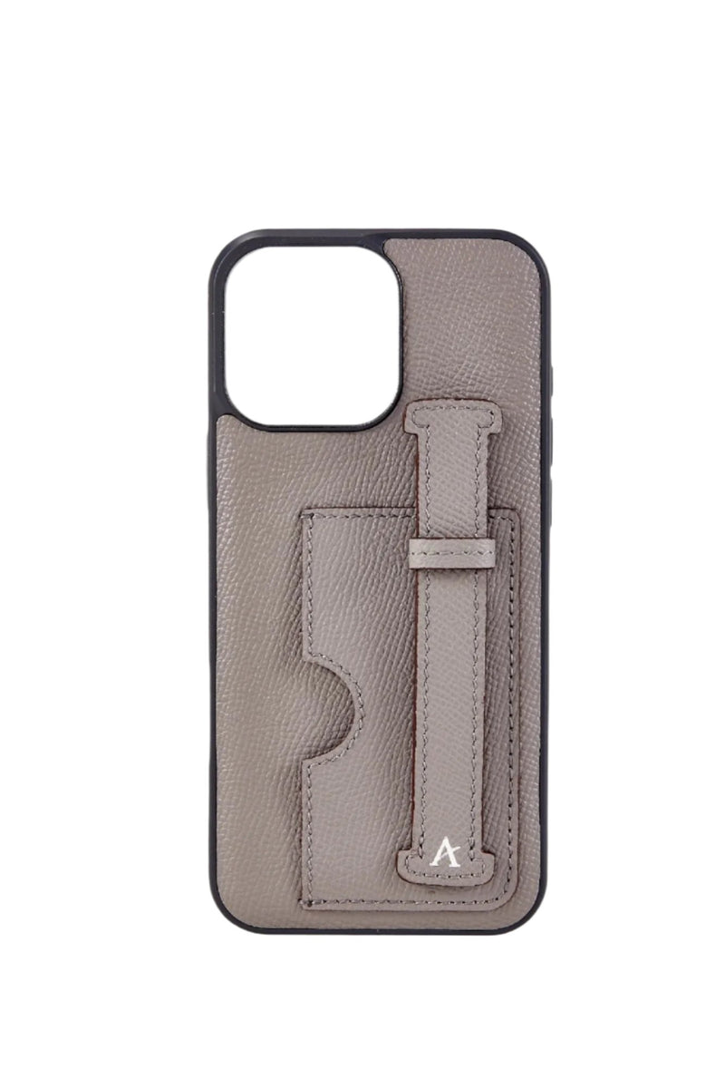 Leather Card Holder Finger Loop Case for iPhone 16 Pro Max Ultra Protective with Stand
