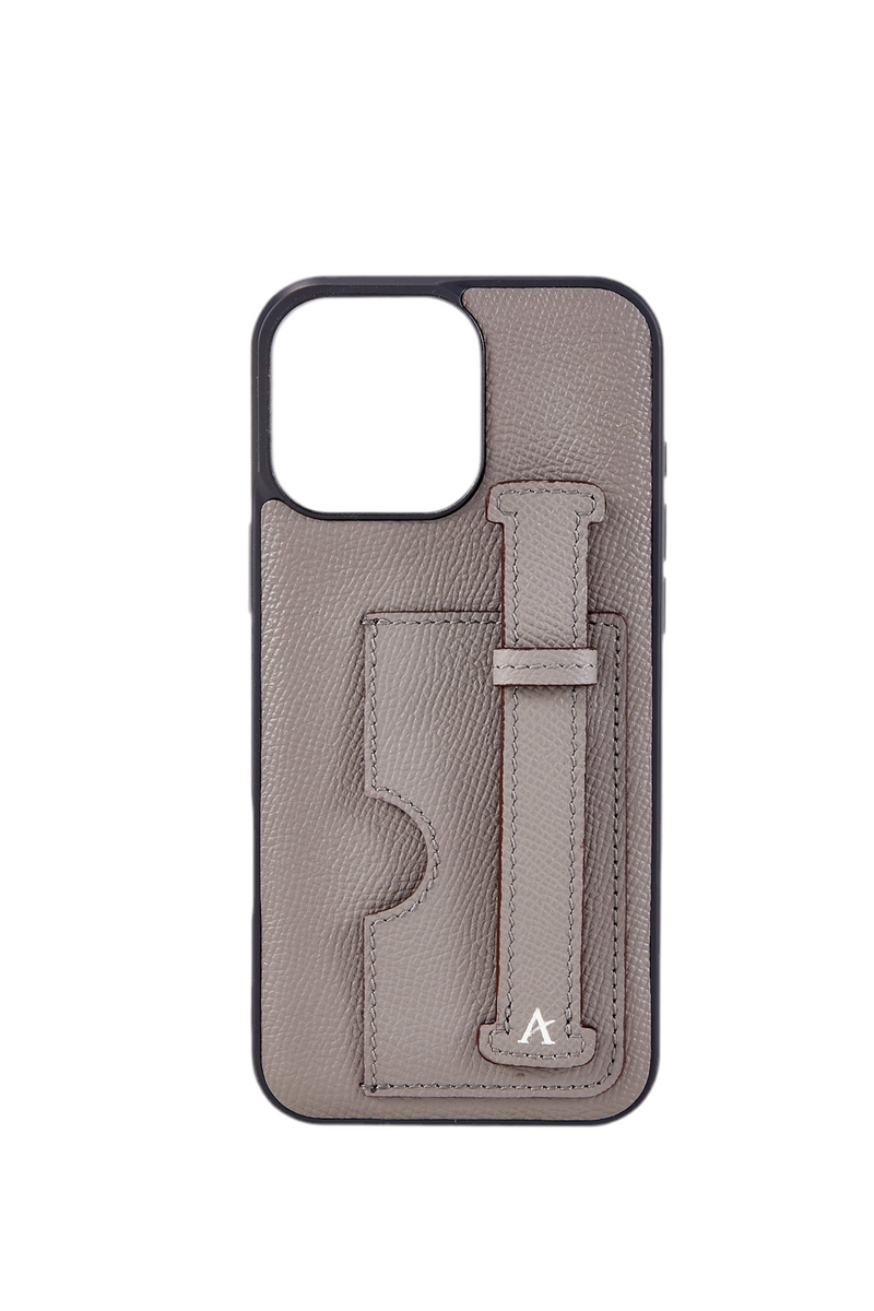Leather Card Holder Finger Loop Case for iPhone 16 Pro Ultra Protective with Stand