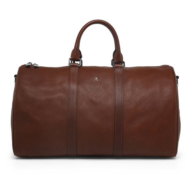 Leather Duffle Bag (Brown) - Affluent