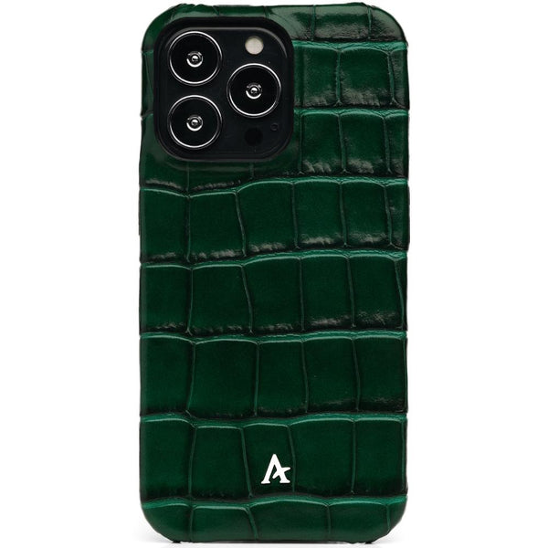 Leather iPhone 13 Pro Ultra Slim Case (Croc) - Affluent