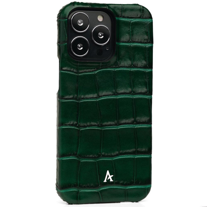 Leather iPhone 13 Pro Ultra Slim Case (Croc) - Affluent