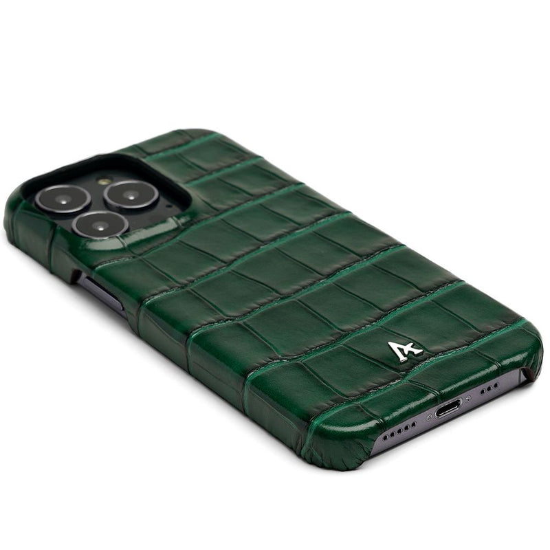 Leather iPhone 13 Pro Ultra Slim Case (Croc) - Affluent