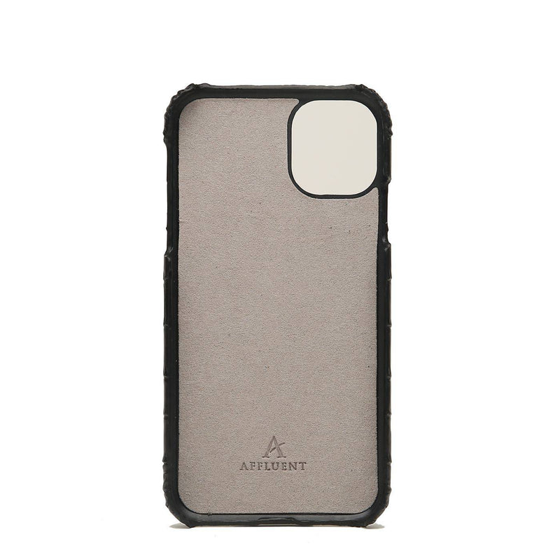 Leather Finger Loop iPhone 11 Pro Max Case (Croc) - Affluent