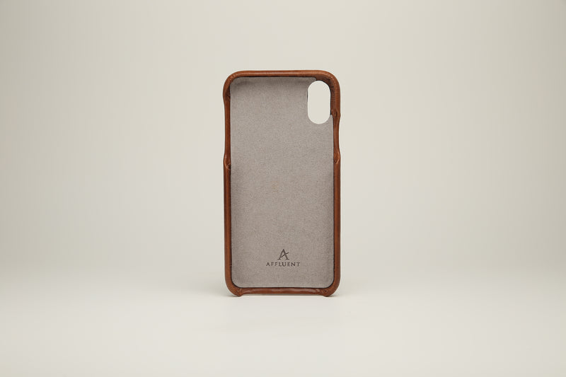 Leather Finger Loop iPhone Xs Max Case (Natural) - Affluent