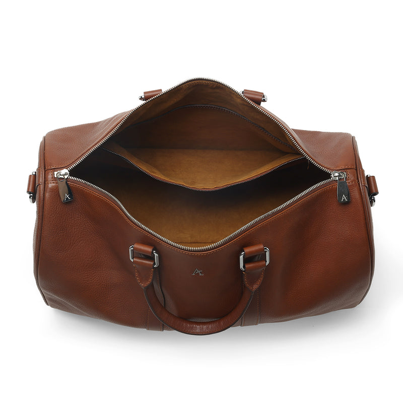 Leather Duffle Bag (Brown) - Affluent