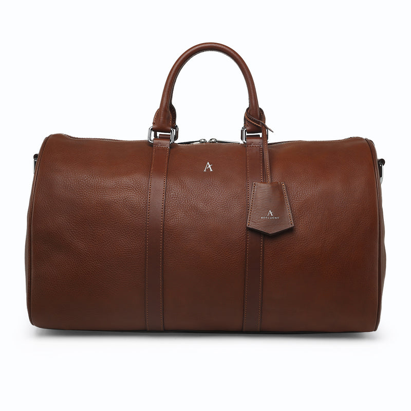 Leather Duffle Bag (Brown) - Affluent