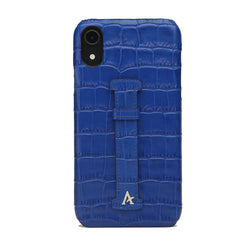 Leather Finger Loop iPhone XR Case (Croc) - Affluent