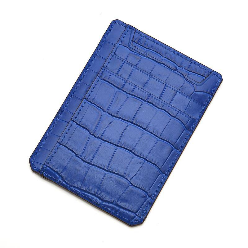 Slim Leather Card Holder (Croc) - Affluent