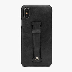 Leather Finger Loop iPhone X/Xs Case (Natural) - Affluent