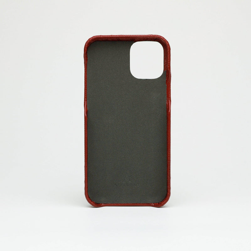 Leather iPhone 12 Mini Card Slot Finger Loop Case - Affluent