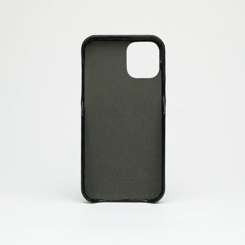 Leather iPhone 12 Mini Card Slot Finger Loop Case (Natural) - Affluent