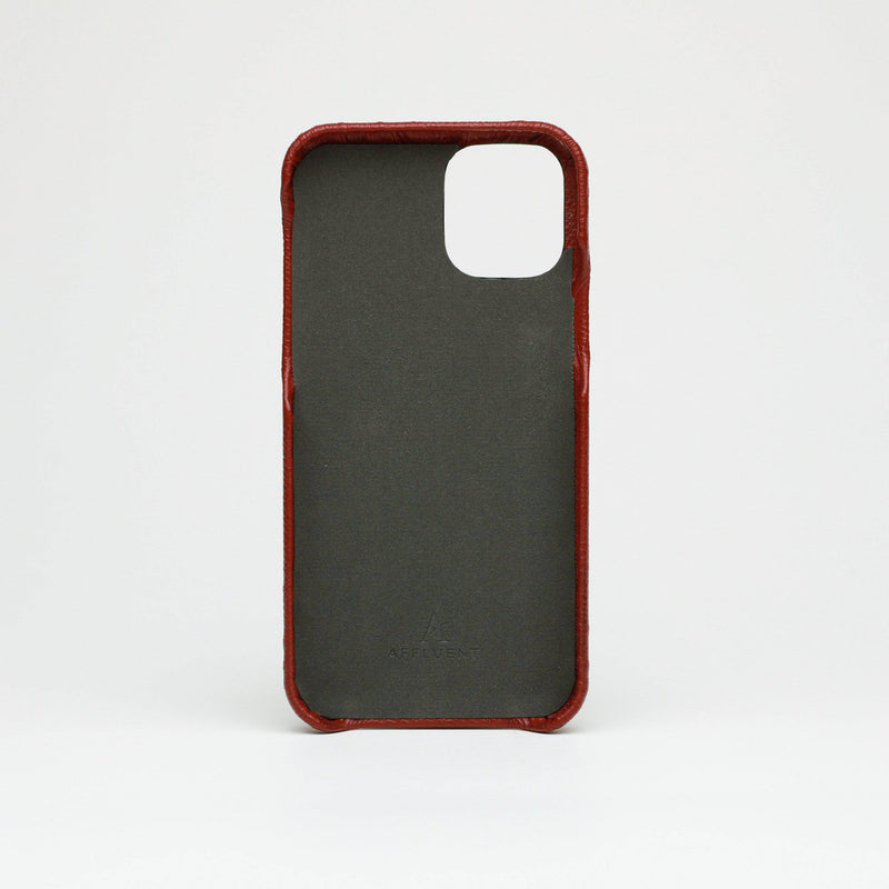 Leather iPhone 12 Pro Max Card Slot Finger Loop Case - Affluent