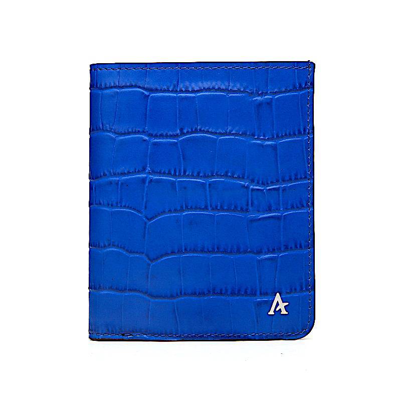 Leather Portfolio Bi-Fold Wallet (Croc) - Affluent