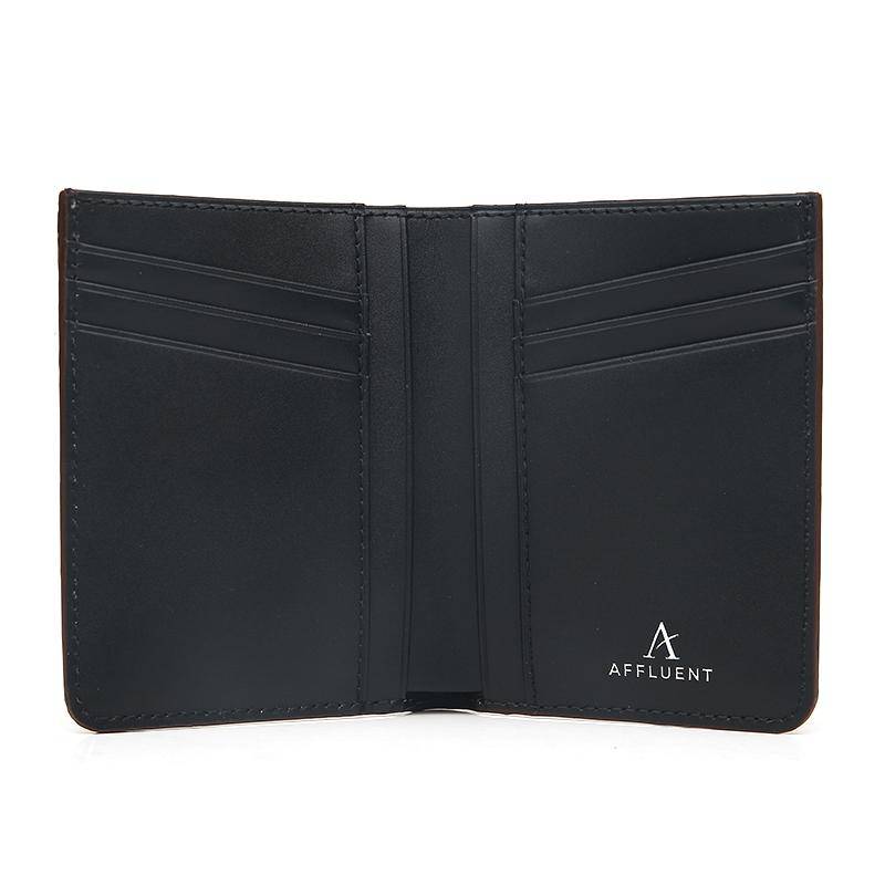 Leather Portfolio Bi-Fold Wallet (Croc) - Affluent