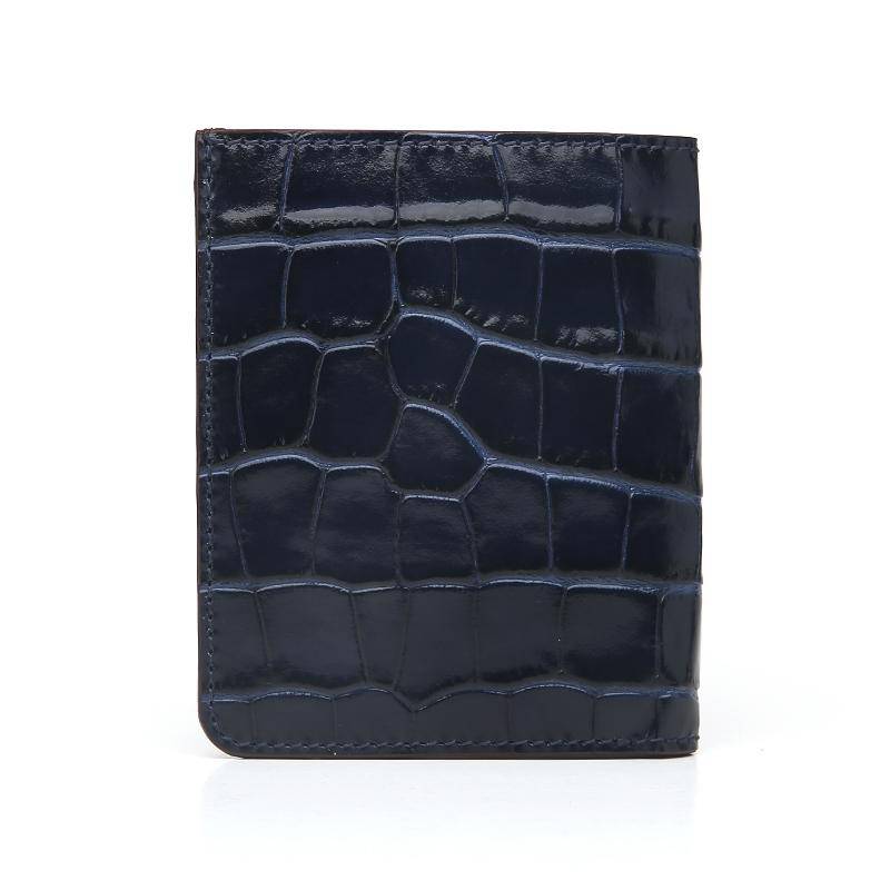 Leather Portfolio Bi-Fold Wallet (Croc) - Affluent